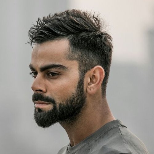 virat kohli spiky hairstyle with taper fade