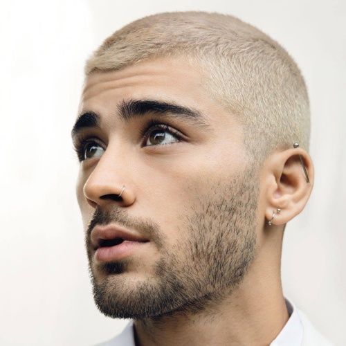 white zayn malik hairstyle side part low fade haircut